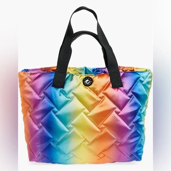 Kurt Geiger London Colorful Quilted Shopper Tote NWT - Picture 2 of 6